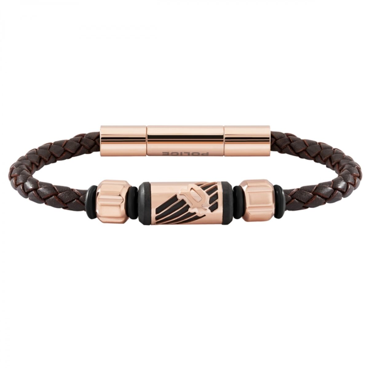 Men's Bracelet Police PJ26466BLC03A Leather 19 cm