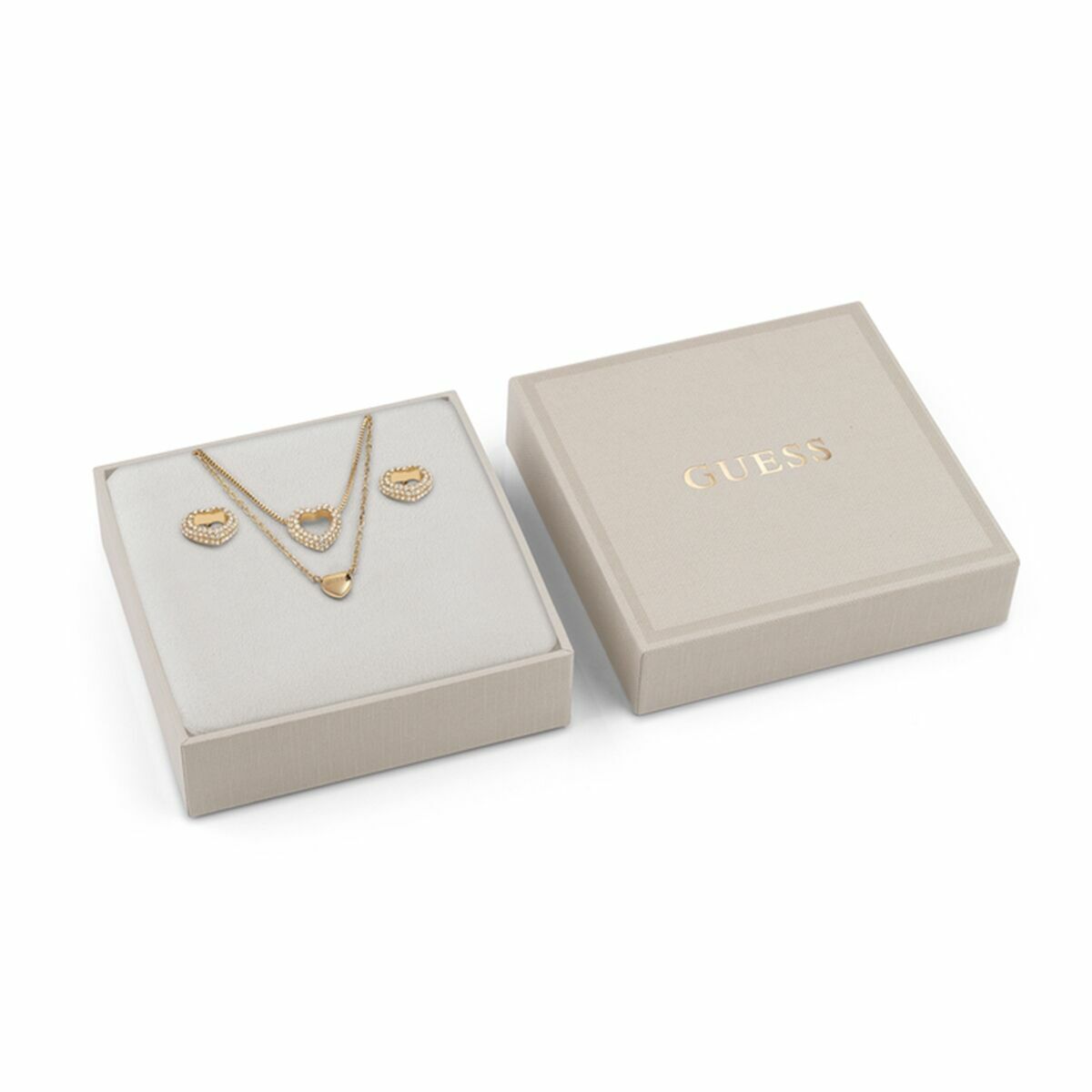 Women's necklace and matching earrings set Guess JUBS05076JWYGT-U Golden