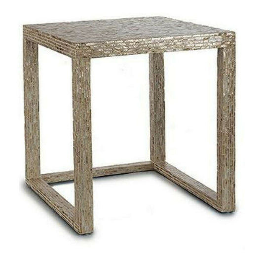 Set of 2 tables Gift Decor BIG-S3603662 White Beige Golden 42,5 x 61 x 60 cm (2 Pieces) (2 Units)