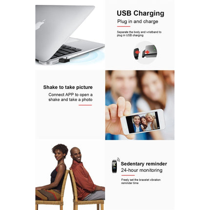 CK17S 0.96 inches IPS Screen Smart Bracelet IP67 Waterproof, Support Call Reminder / Heart Rate Monitoring / Blood Pressure Monitoring / Sleep Monitoring