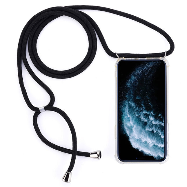 Four-Corner Anti-Fall Trasparent TPU Mobile Phone Case With Lanyard for iPhone