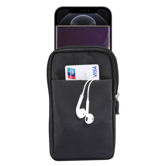 Sports Leisure Drawstring  Horizontal Plate Hanging Waist Phone Waist Pack Leather Case, Suitable for 6.7-6.9 inch Smartphones
