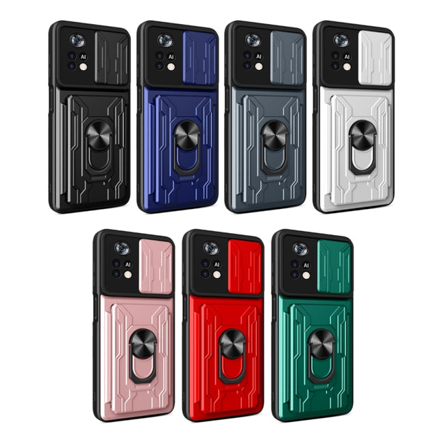 Sliding Camshield TPU+PC Phone Case with Card Slot, For Xiaomi Poco X4 Pro 5G