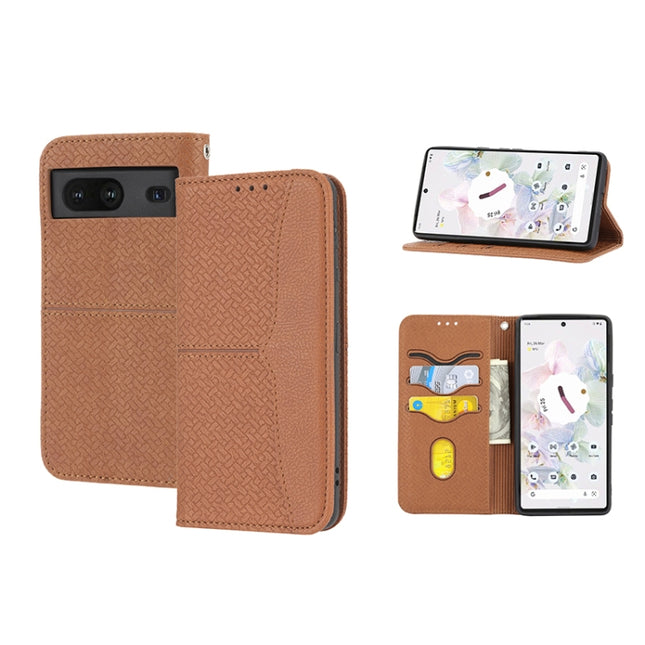 Woven Texture Stitching Magnetic PU Leather Phone Case