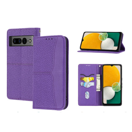 Woven Texture Stitching Magnetic PU Leather Phone Case