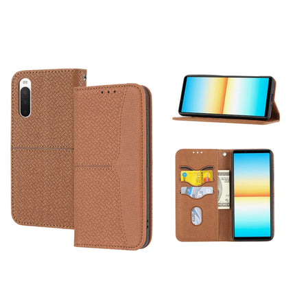 Woven Texture Stitching Magnetic PU Leather Phone Case