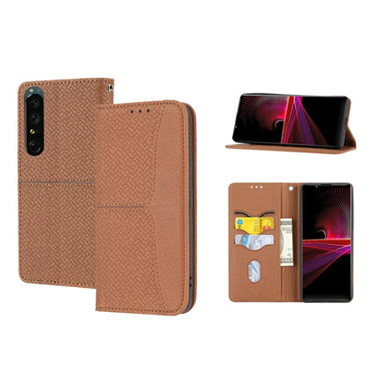 Woven Texture Stitching Magnetic PU Leather Phone Case