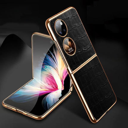 Genuine Leather Crocodile Texture Folding Phone Case