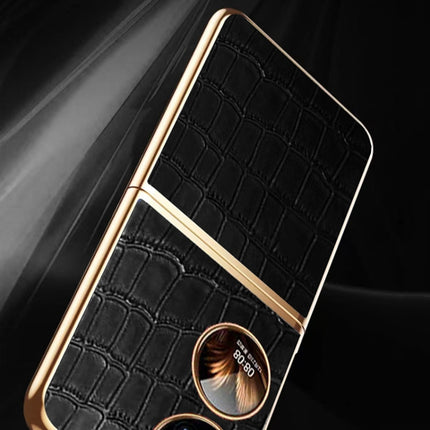 Genuine Leather Crocodile Texture Folding Phone Case