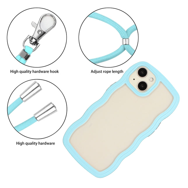 Lanyard Candy Color Wave TPU Clear PC Phone Case