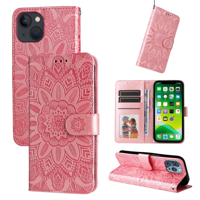 Embossed Sunflower Leather Phone Case, For iPhone 13 mini, For iPhone 13, For iPhone 13 Pro, For iPhone 13 Pro Max, For iPhone 12 mini, For iPhone 12 / 12 Pro, For iPhone 12 Pro Max, For iPhone 11, For iPhone 11 Pro, For iPhone 11 Pro Max��������������...