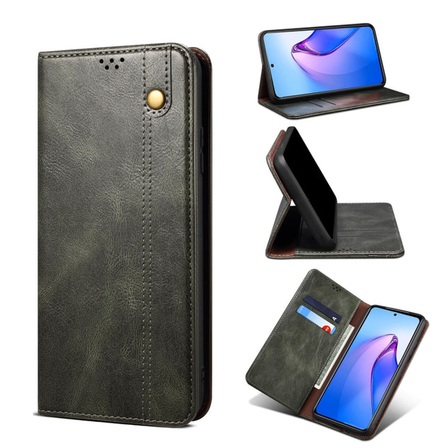 Simple Wax Crazy Horse Texture Leather Phone Case