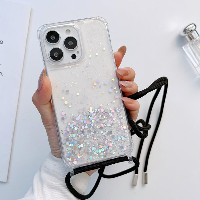 Lanyard Glitter Epoxy Clear Phone Case