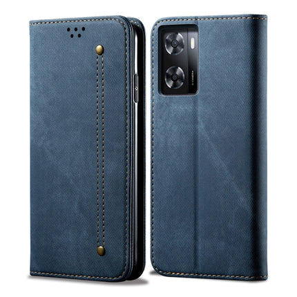 Denim Texture Casual Style Horizontal Flip Leather Phone Case