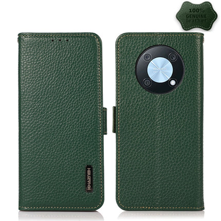 KHAZNEH Litchi Texture RFID Genuine Leather Phone Case