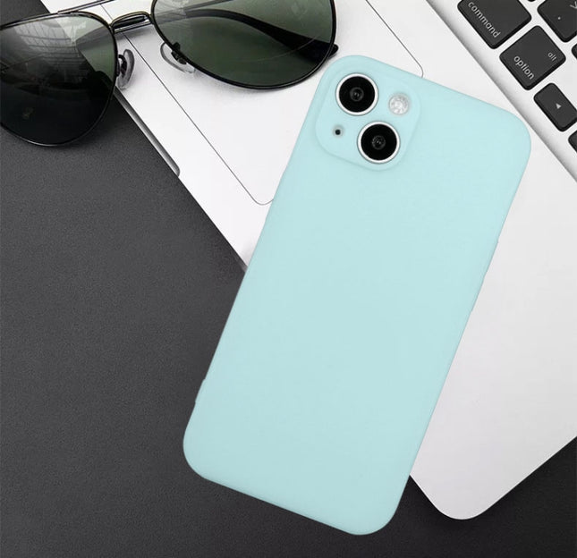 Straight Edge Solid Color TPU Shockproof Phone Case