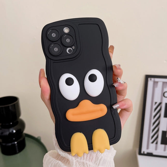 Wave Edge Big Duck Silicone Phone Case with Wristband
