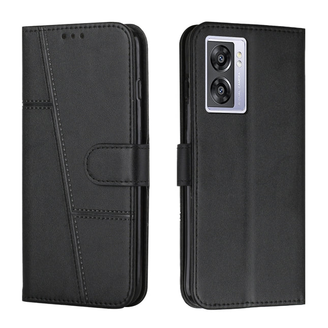 Stitching Calf Texture Buckle Leather Phone Case
