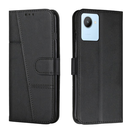 Stitching Calf Texture Buckle Leather Phone Case