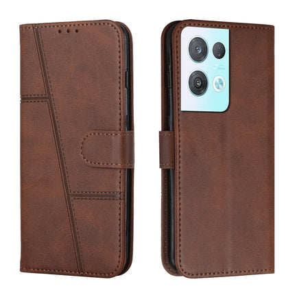 Stitching Calf Texture Buckle Leather Phone Case