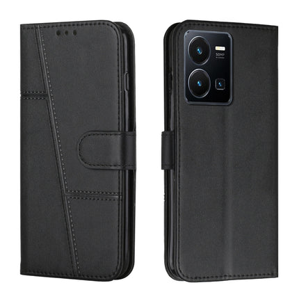 Stitching Calf Texture Buckle Leather Phone Case