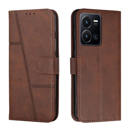 Stitching Calf Texture Buckle Leather Phone Case