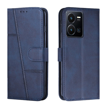 Stitching Calf Texture Buckle Leather Phone Case