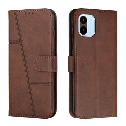 Stitching Calf Texture Buckle Leather Phone Case