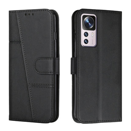 Stitching Calf Texture Buckle Leather Phone Case