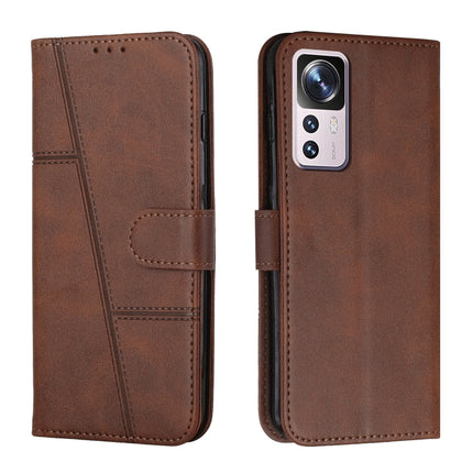 Stitching Calf Texture Buckle Leather Phone Case
