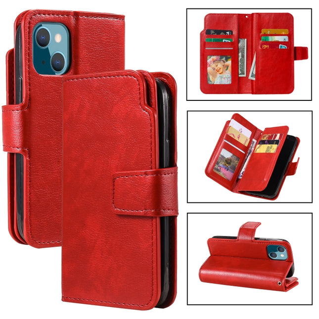 9 Card Tri-Fold Wallets Leather Phone Case