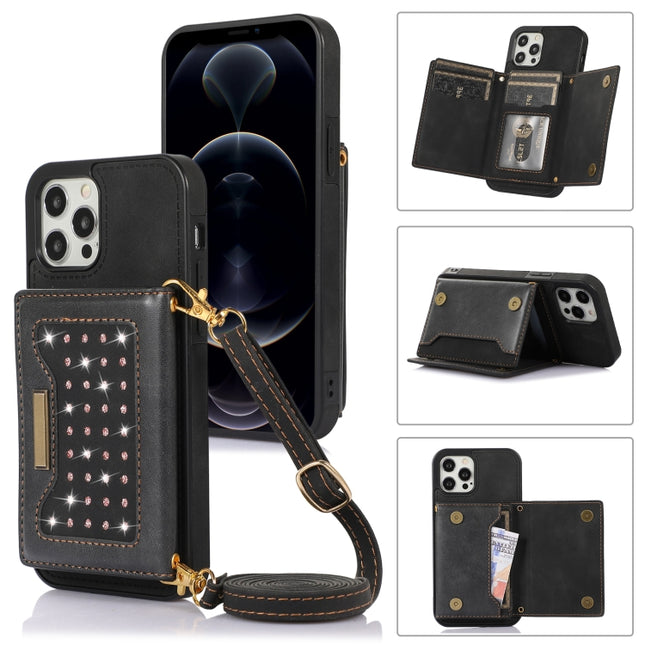 Three-fold RFID Leather Phone Case with Lanyard