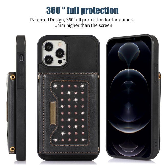 Three-fold RFID Leather Phone Case with Lanyard