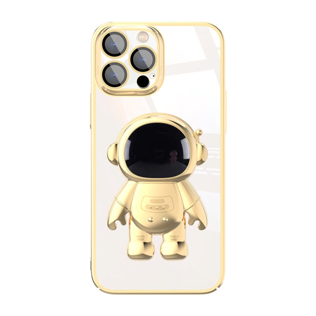Electroplating PC Astronaut Holder Phone Case with Lens Film