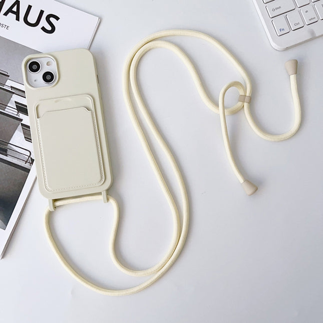 Crossbody Lanyard Elastic Silicone Card Holder Phone Case
