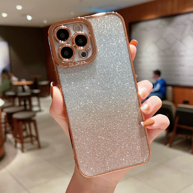High Transparent Gradient Color Glitter TPU Phone Case