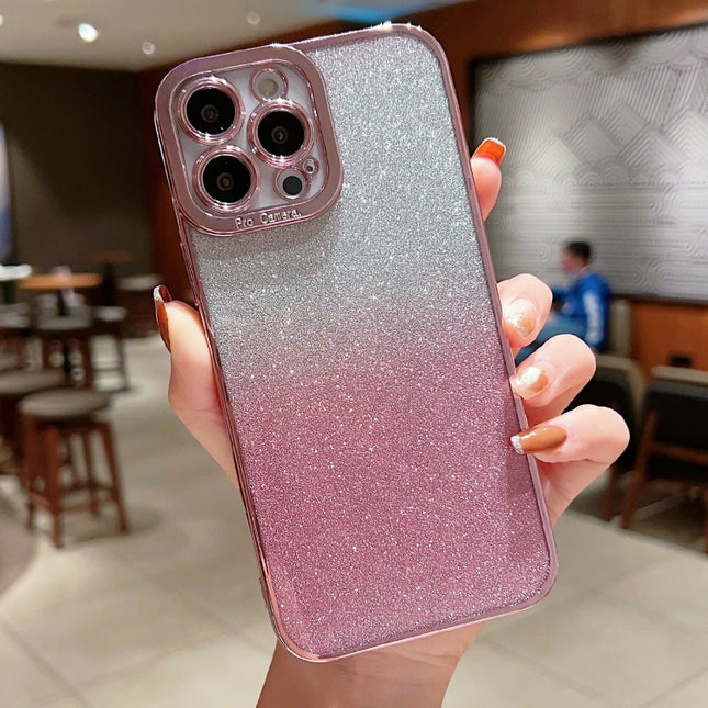 High Transparent Gradient Color Glitter TPU Phone Case