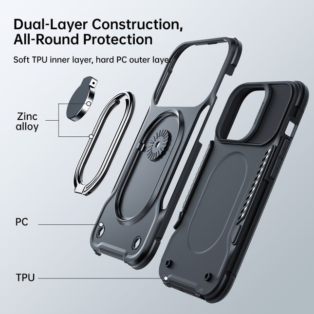 JOYROOM PC + TPU Dual-layer Shockproof Phone Case with Rotating Holder