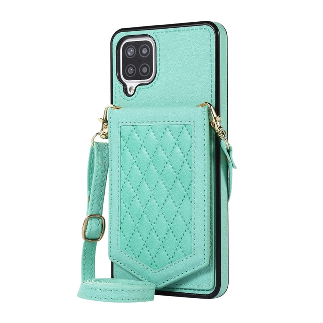 Rhombic Texture RFID Phone Case with Lanyard & Mirror