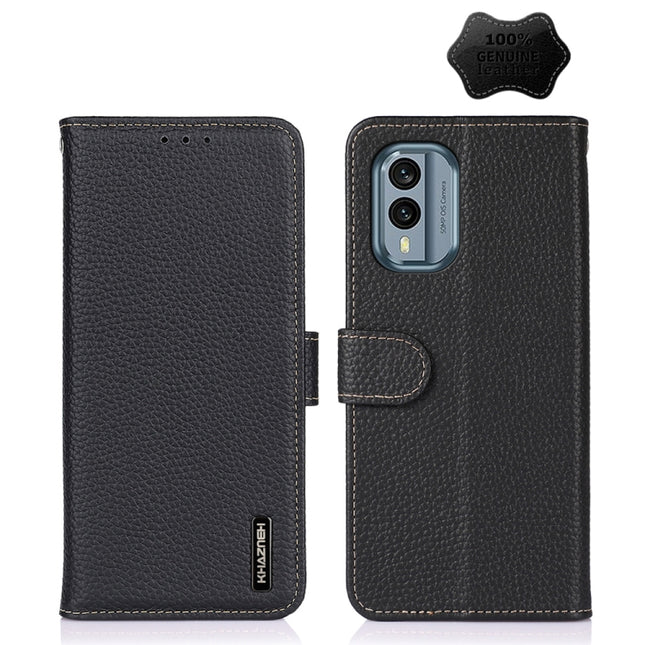 KHAZNEH Litchi Genuine Leather Phone Case