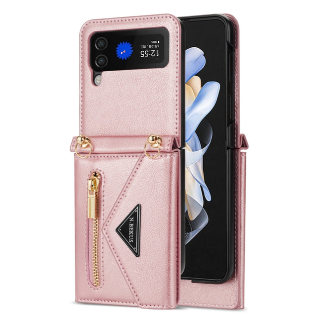 N.BEKUS Side Zipper Folding Phone Leather Case