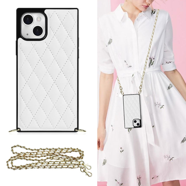 Crossbody Rhombic Microfiber Leather Phone Case