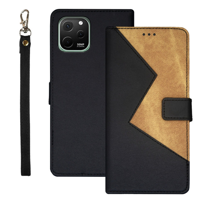 idewei Two-color Splicing Leather Phone Case