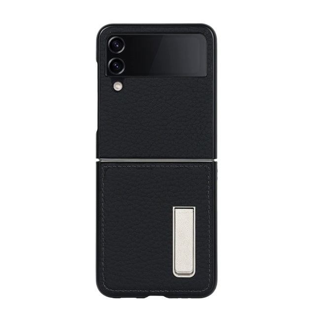 Litchi Texture Genuine Leather Holder Phone Case
