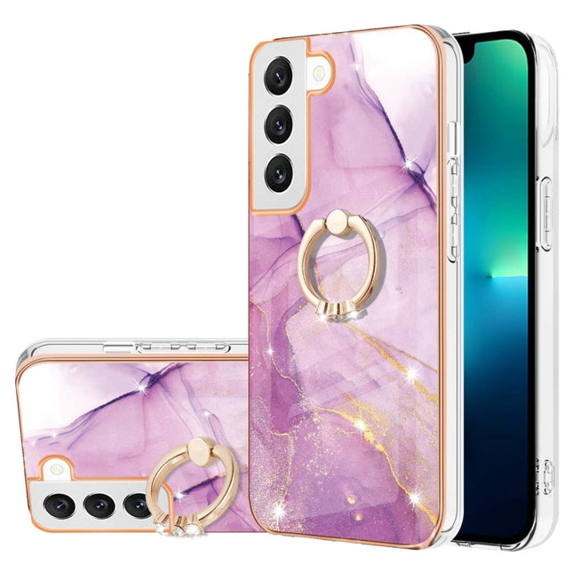 Electroplating Marble IMD TPU Phone Case with Ring Holder