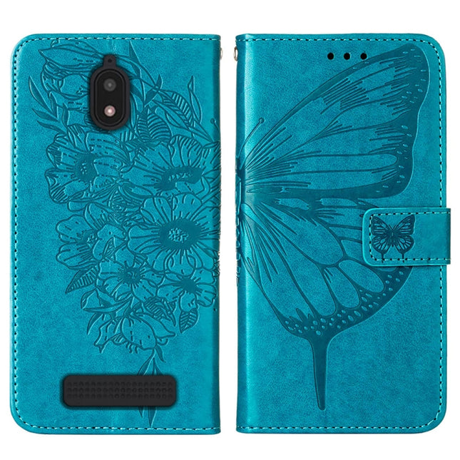 Embossed Butterfly Flip Leather Phone Case