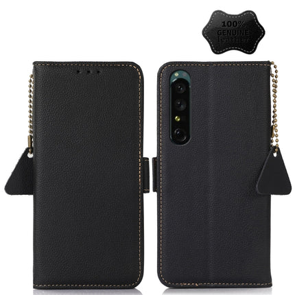 Side-Magnetic TJ Genuine Leather RFID Phone Case