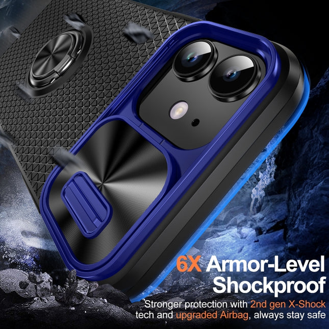 Sliding Camshield Armor Phone Case with Ring Holder