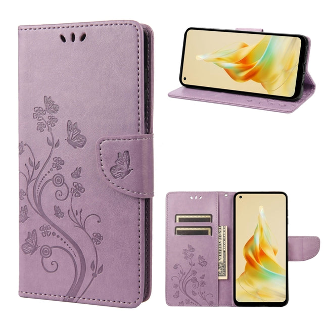 Butterfly Flower Pattern Leather Phone Case