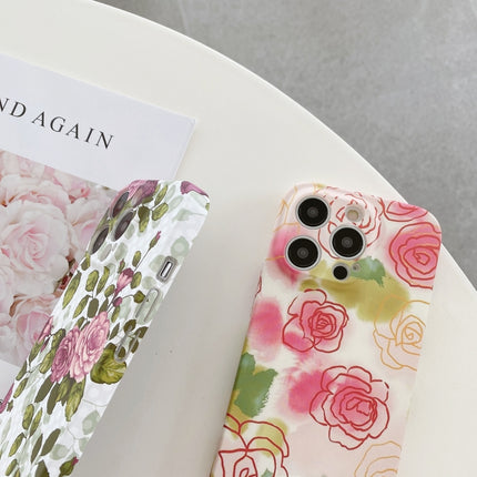 Water Sticker Flower Pattern PC Phone Case